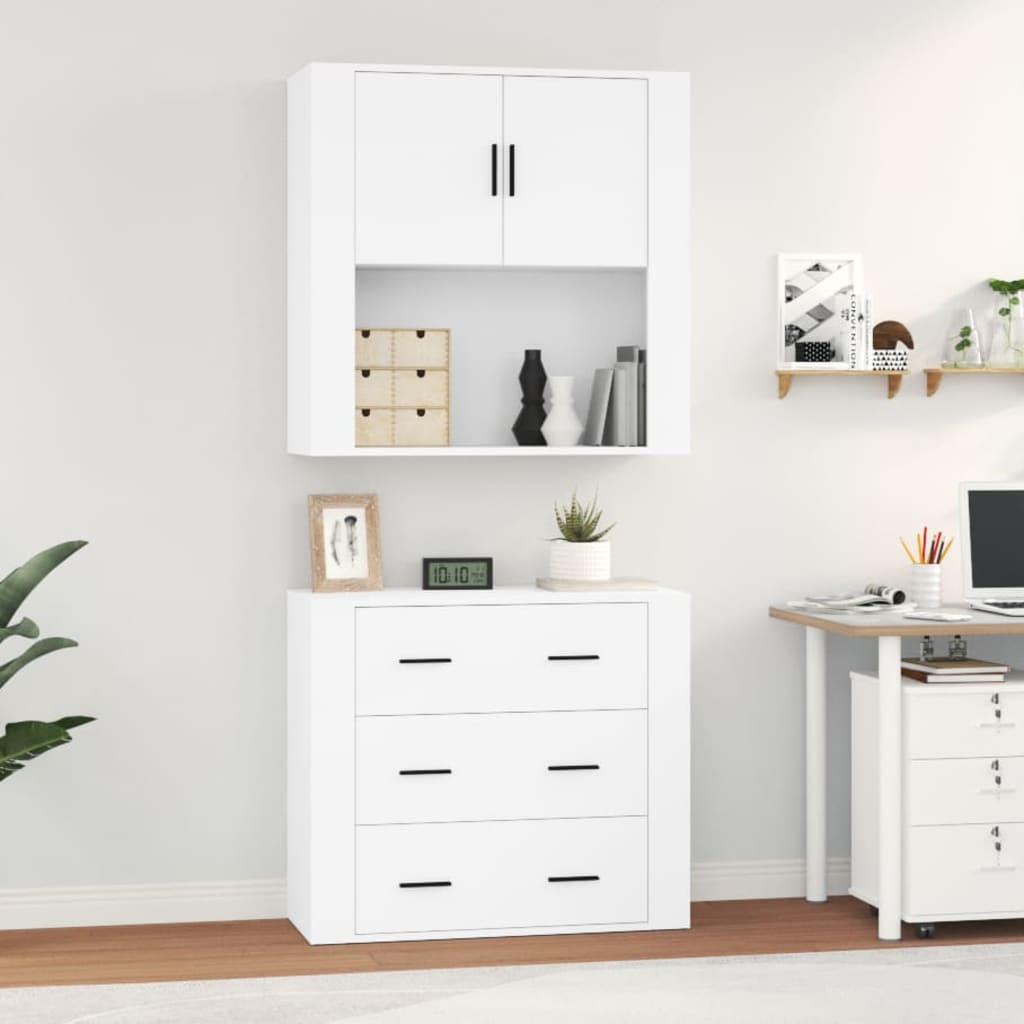 vidaXL Highboard White Engineered Wood 4
