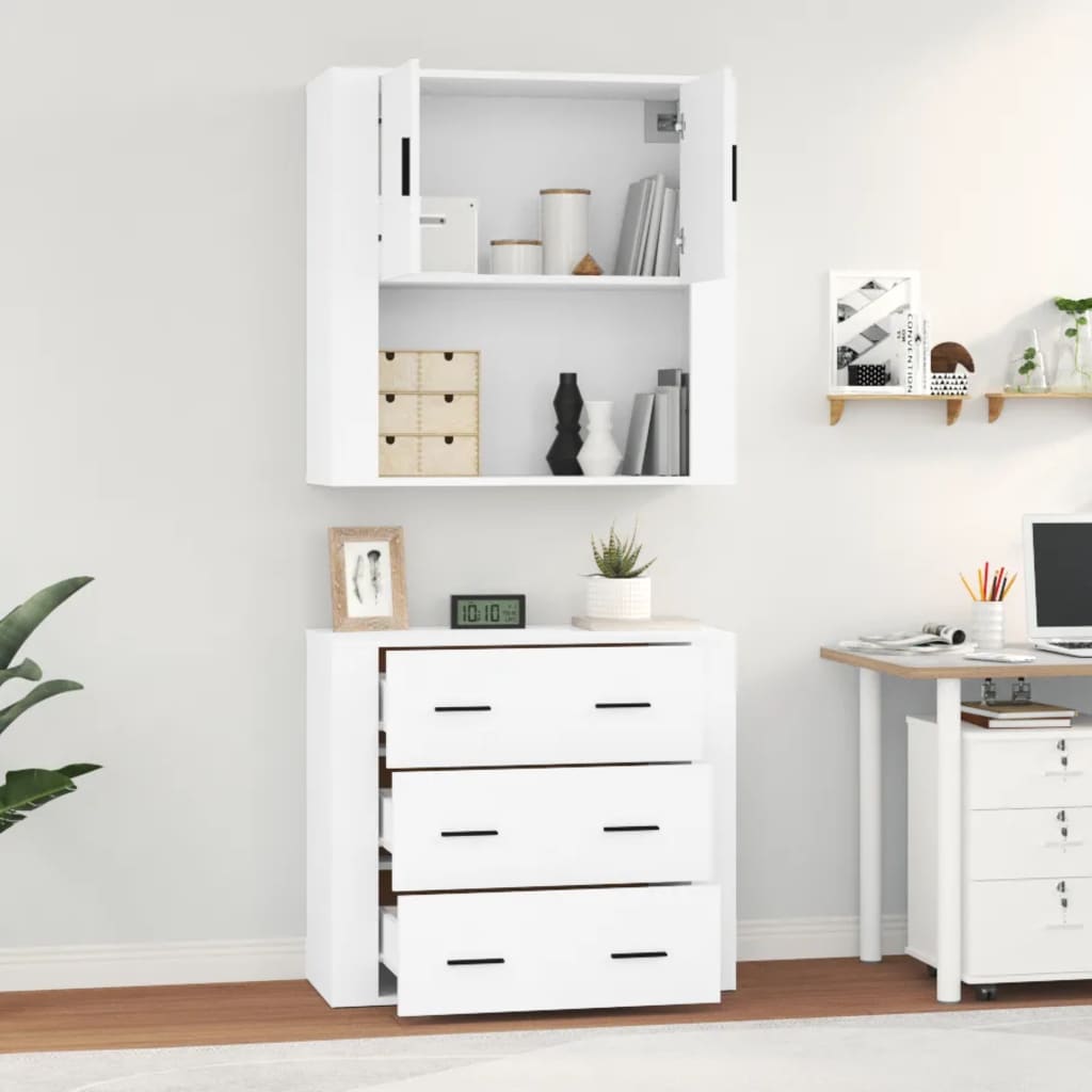 vidaXL Highboard White Engineered Wood 5