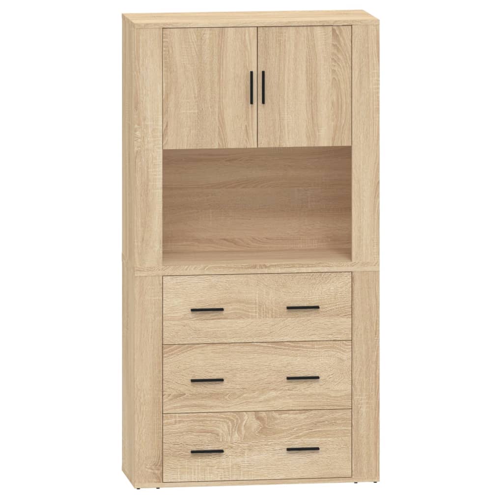 vidaXL Highboard Sonoma Oak Engineered Wood 2