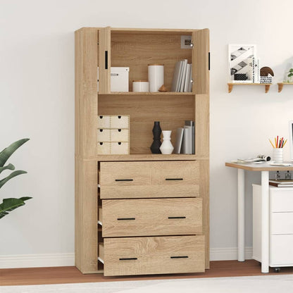 vidaXL Highboard Sonoma Oak Engineered Wood 3
