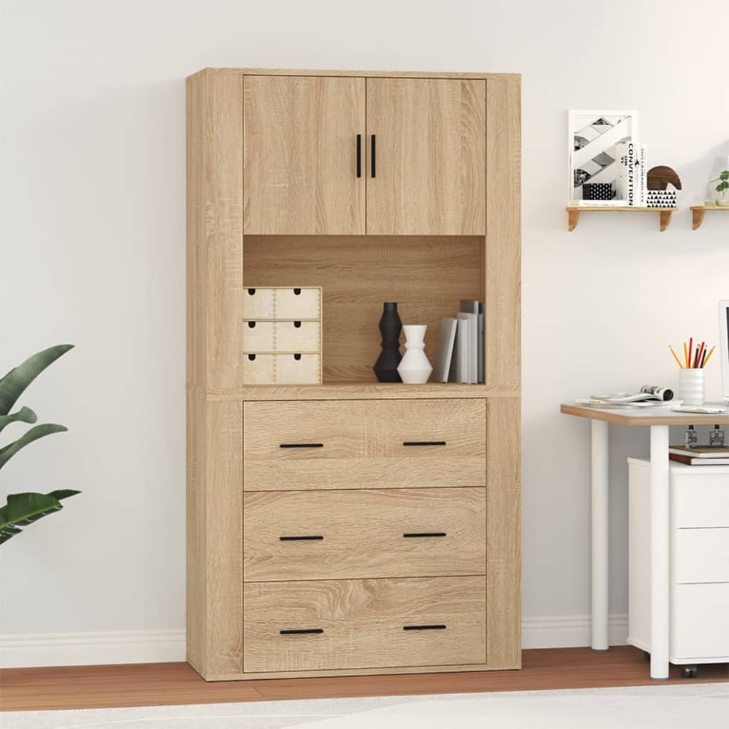 vidaXL Highboard Sonoma Oak Engineered Wood 1