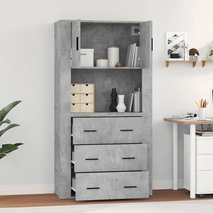 vidaXL Highboard Concrete Grey Engineered Wood 3