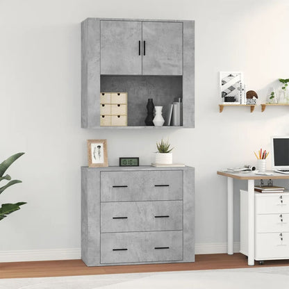 vidaXL Highboard Concrete Grey Engineered Wood 4