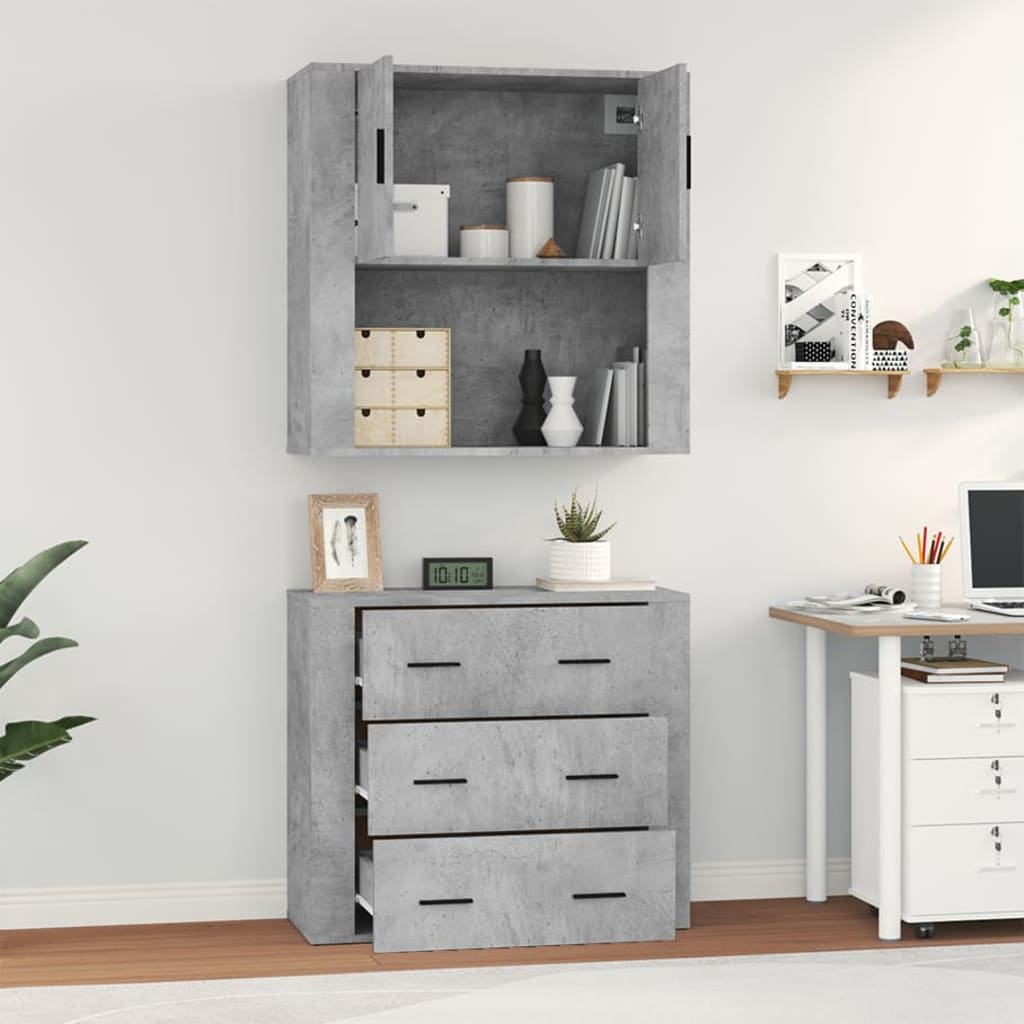 vidaXL Highboard Concrete Grey Engineered Wood 5