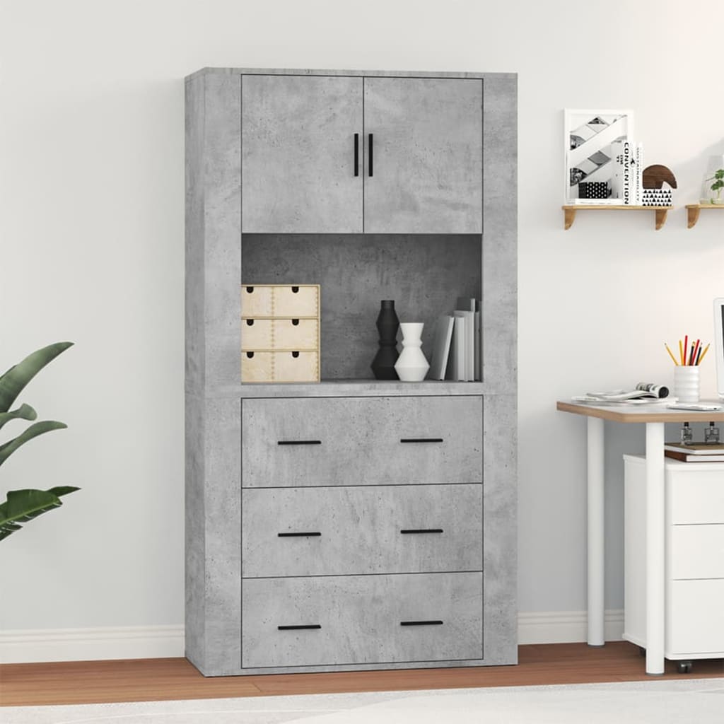 vidaXL Highboard Concrete Grey Engineered Wood 1