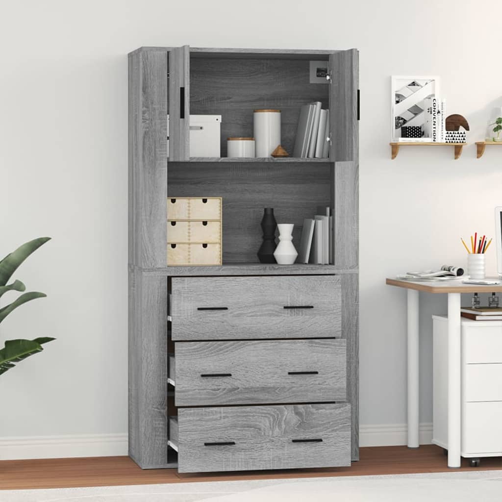 Highboard Engineered Wood Grey sonoma
