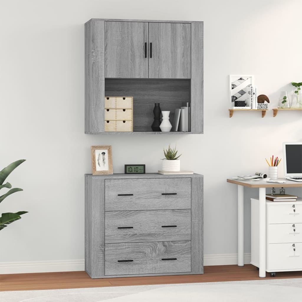 vidaXL Highboard Grey Sonoma Engineered Wood 4