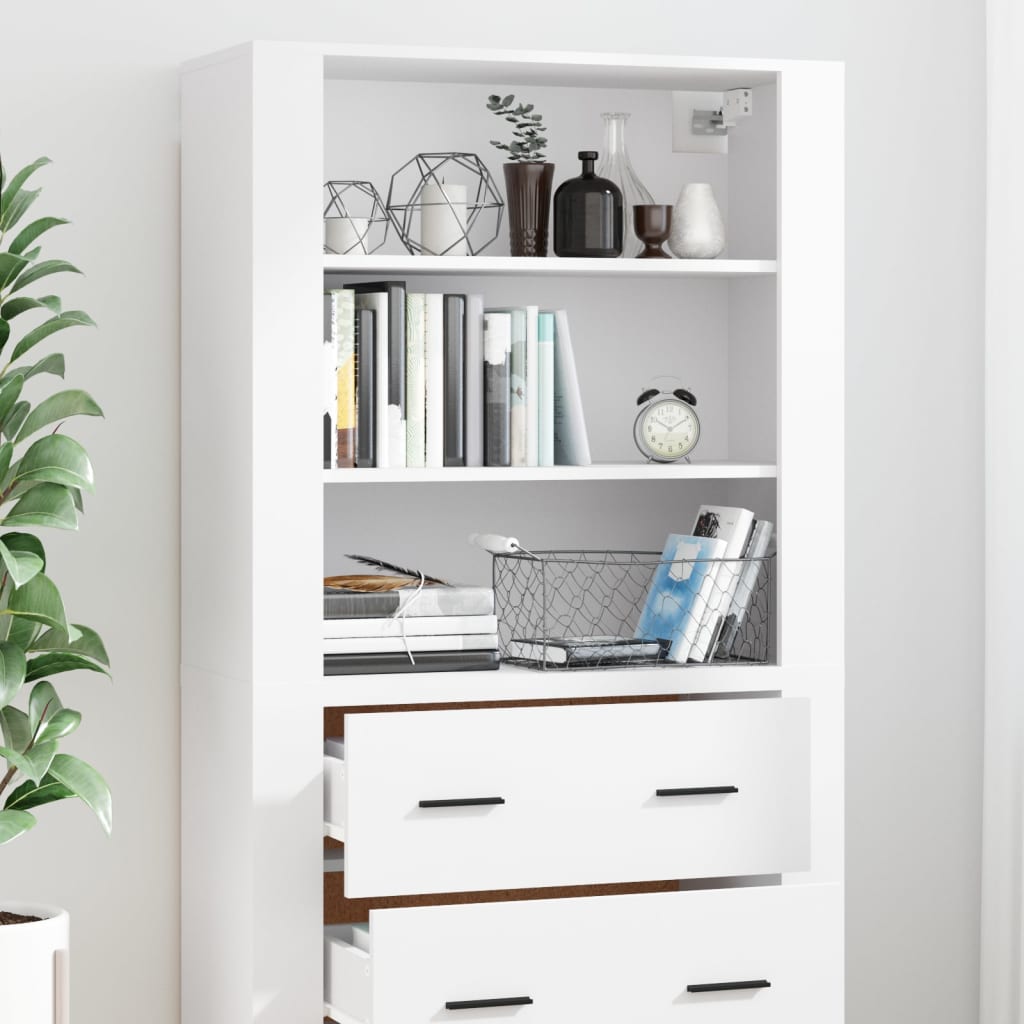 vidaXL Highboard White Engineered Wood 4