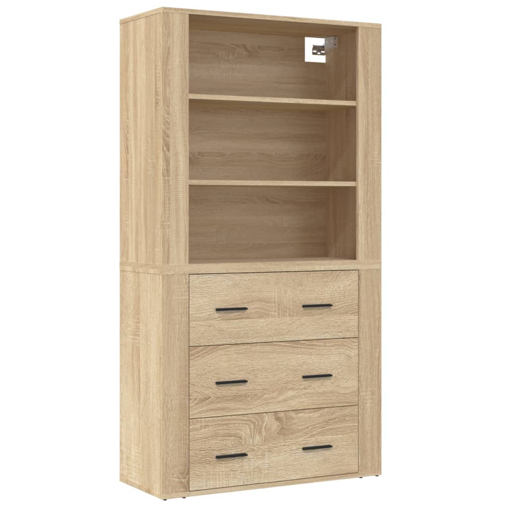 vidaXL Highboard Sonoma Oak Engineered Wood 2