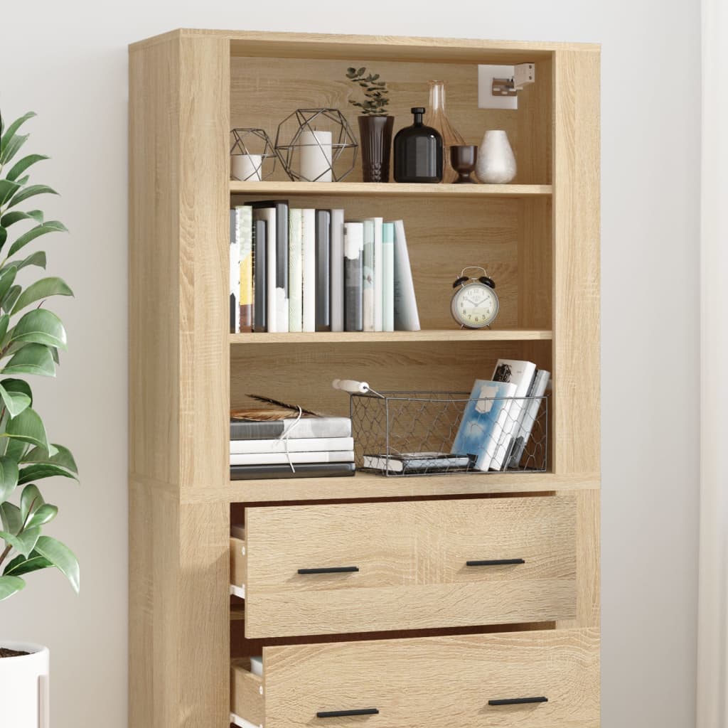 vidaXL Highboard Sonoma Oak Engineered Wood 4