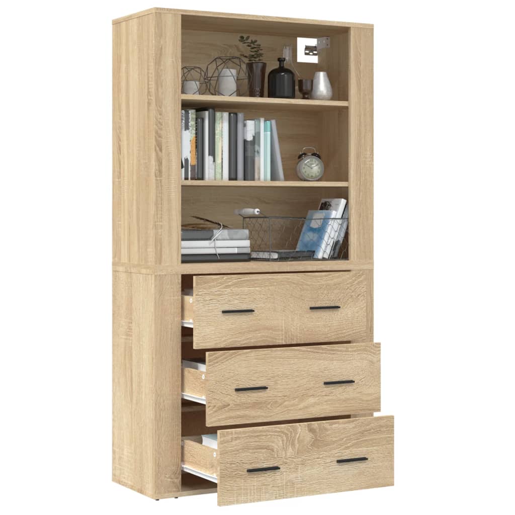 vidaXL Highboard Sonoma Oak Engineered Wood 5