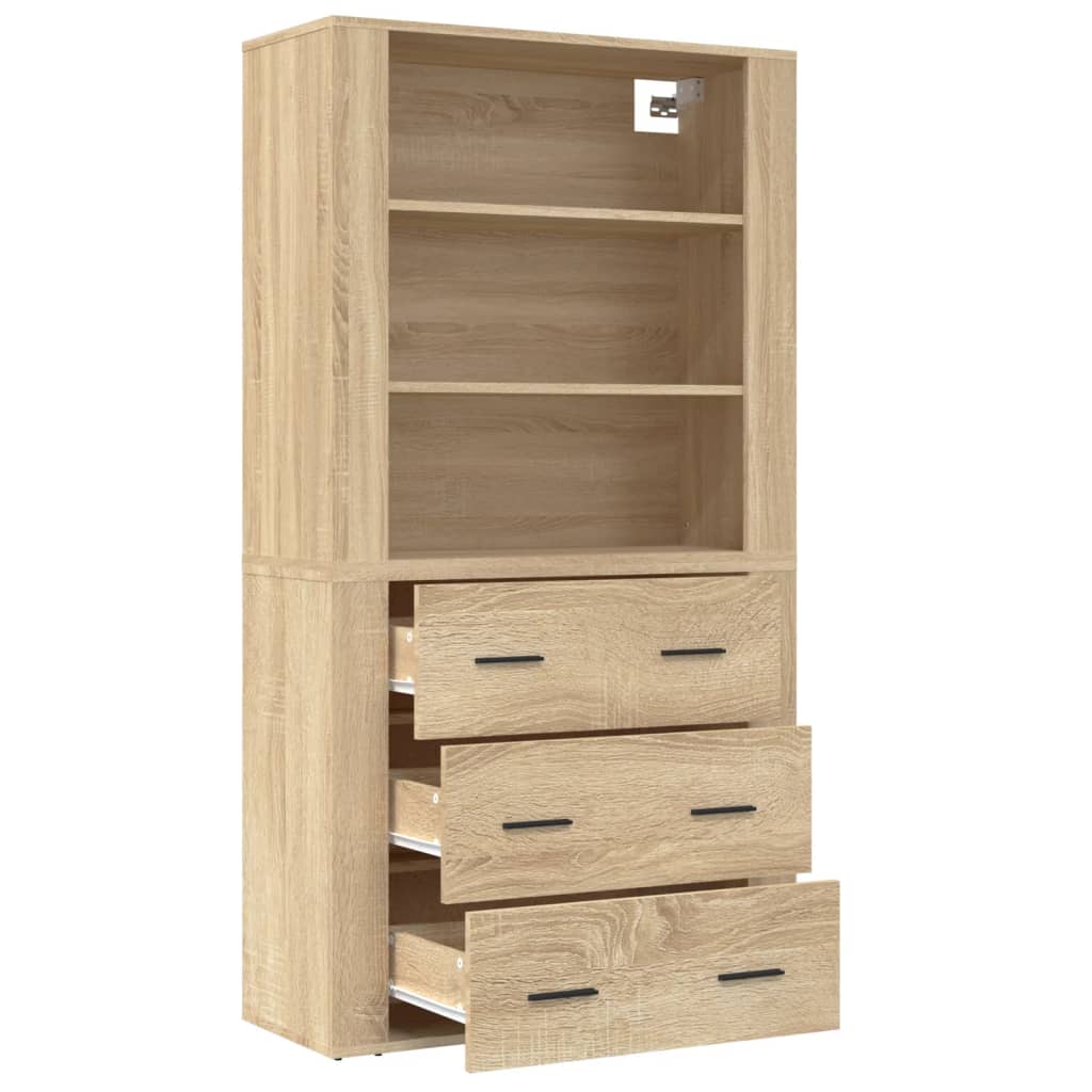 vidaXL Highboard Sonoma Oak Engineered Wood 6