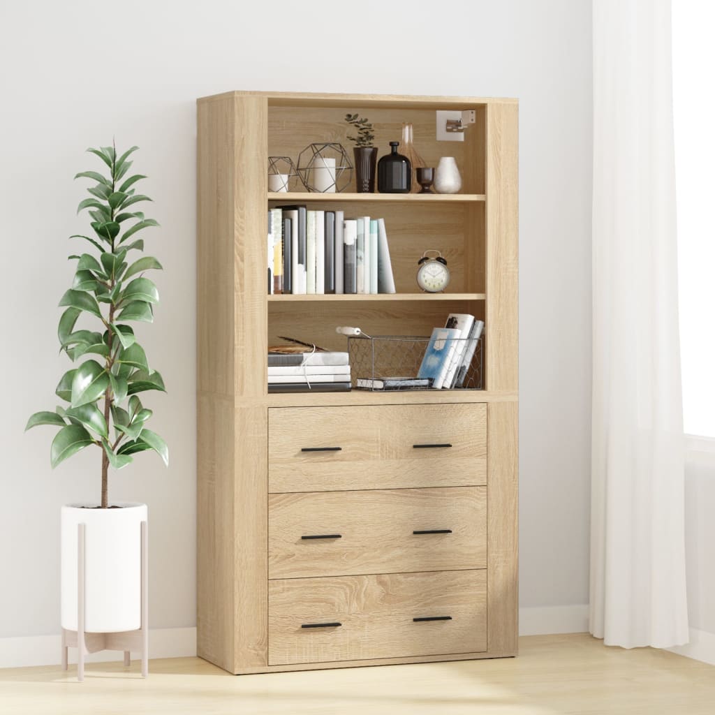 vidaXL Highboard Sonoma Oak Engineered Wood 1