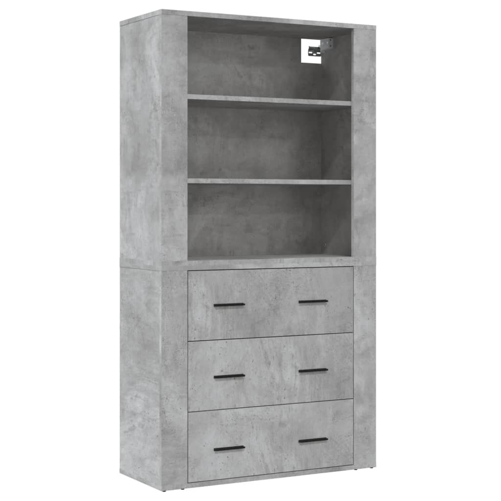 vidaXL Highboard Concrete Grey Engineered Wood 2