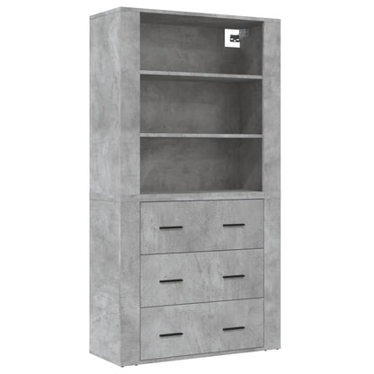 vidaXL Highboard Concrete Grey Engineered Wood 2