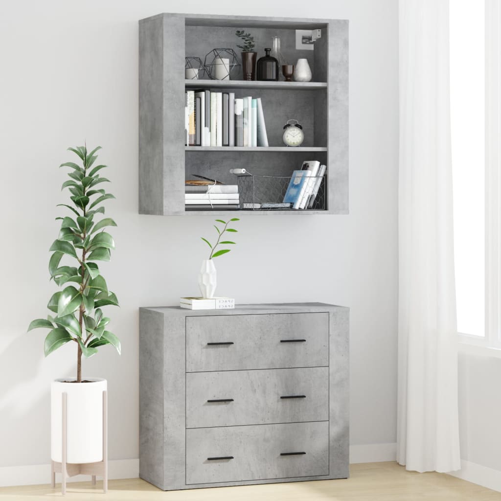 vidaXL Highboard Concrete Grey Engineered Wood 3
