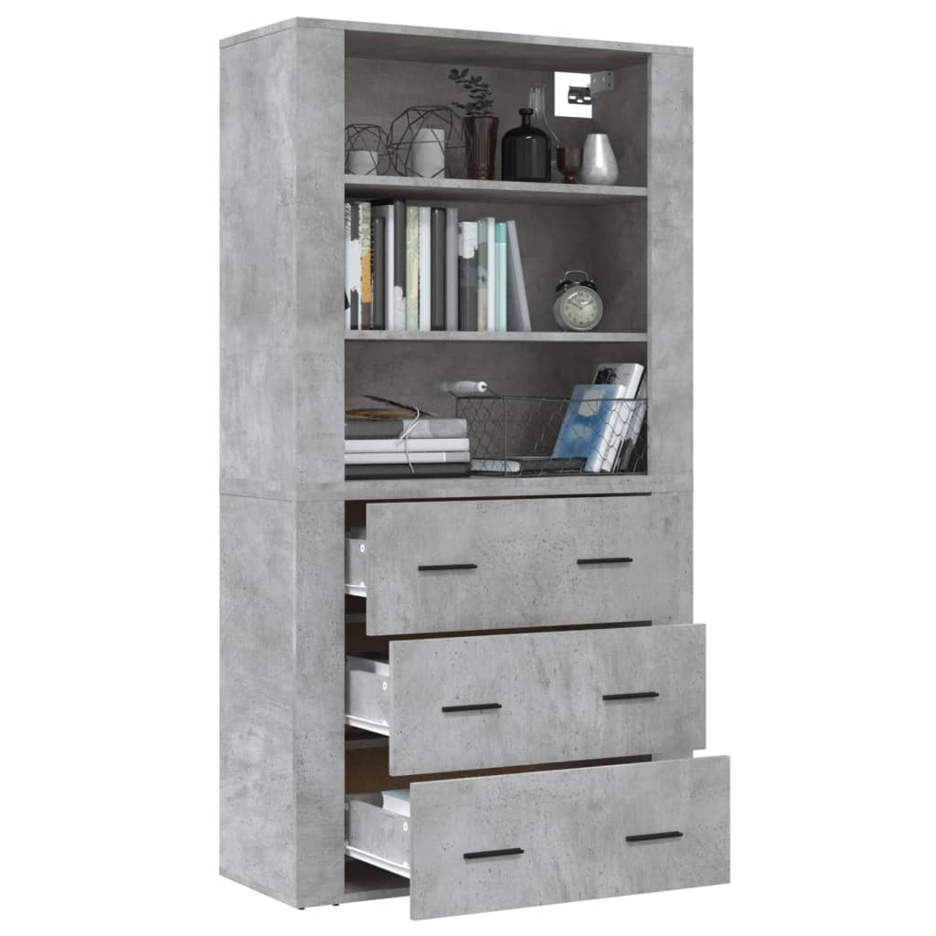 vidaXL Highboard Concrete Grey Engineered Wood 5