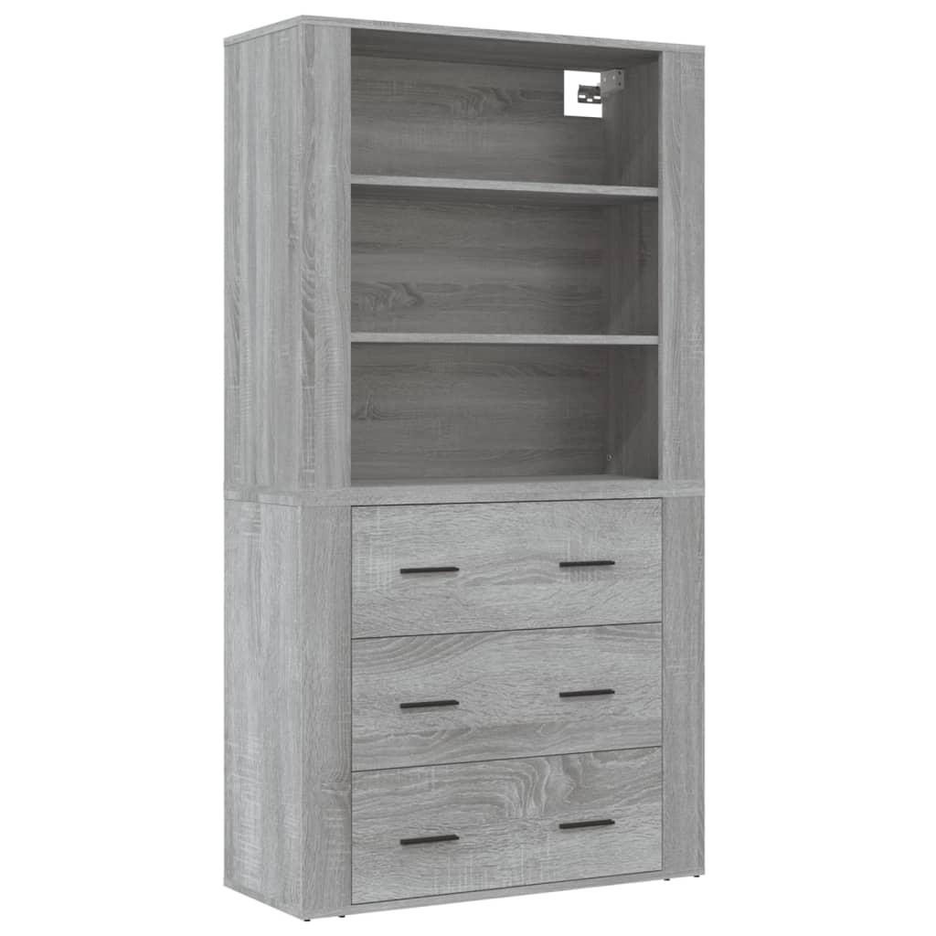 vidaXL Highboard Grey Sonoma Engineered Wood 2