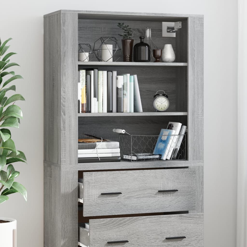 vidaXL Highboard Grey Sonoma Engineered Wood 4