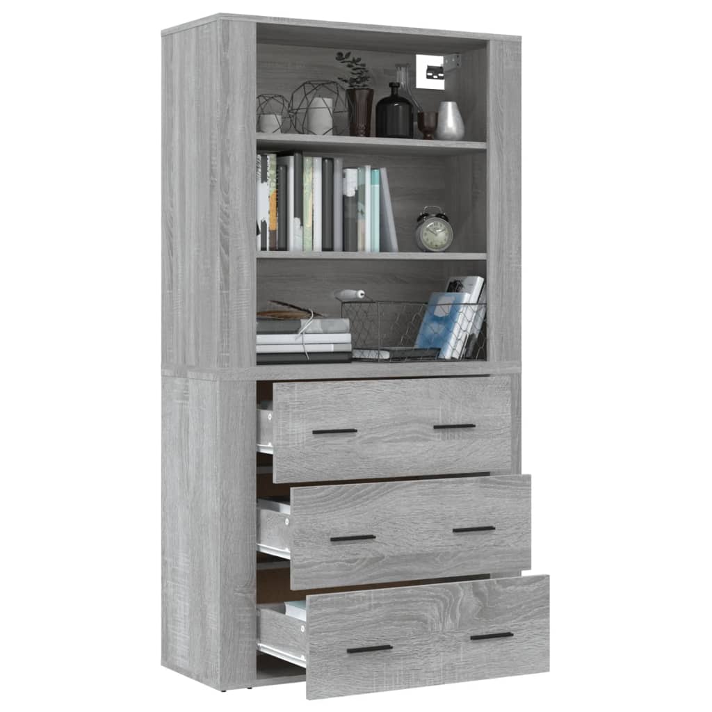 vidaXL Highboard Grey Sonoma Engineered Wood 5
