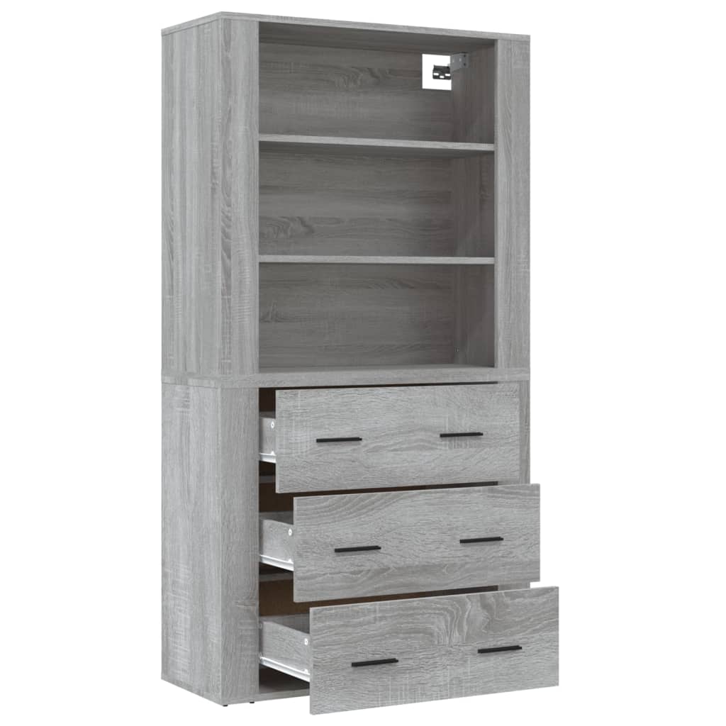 vidaXL Highboard Grey Sonoma Engineered Wood 6