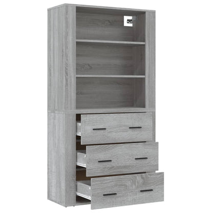 vidaXL Highboard Grey Sonoma Engineered Wood 6
