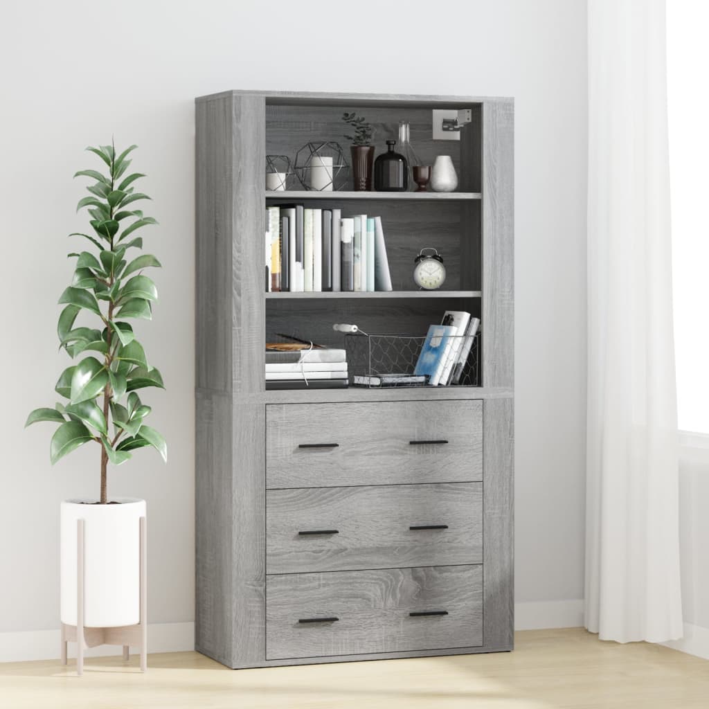 vidaXL Highboard Grey Sonoma Engineered Wood 1