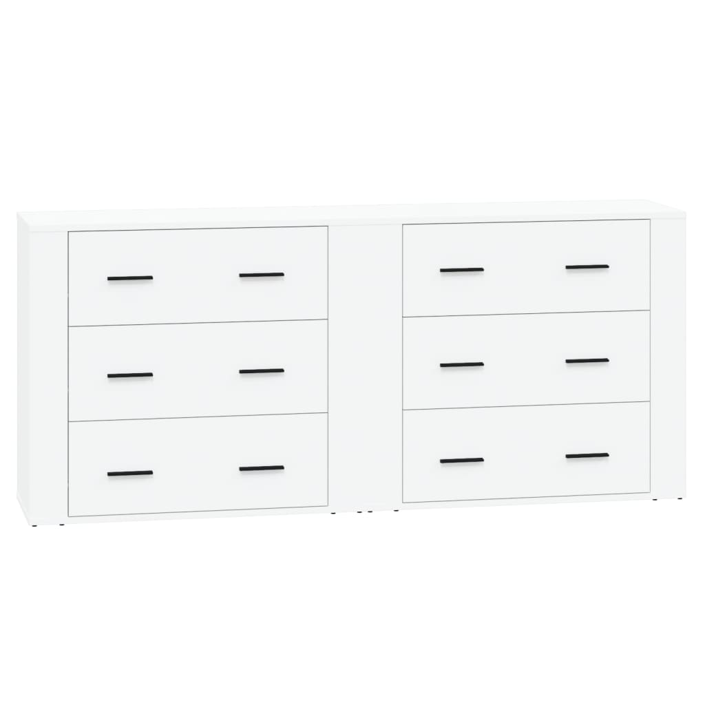 vidaXL Sideboards 2 pcs White Engineered Wood 2