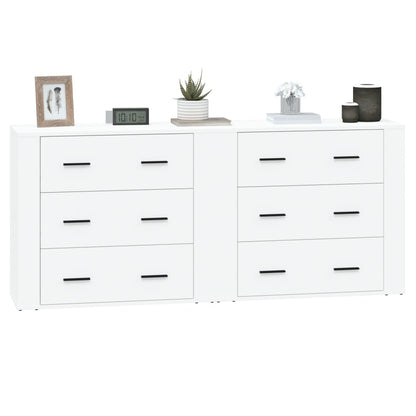 vidaXL Sideboards 2 pcs White Engineered Wood 6