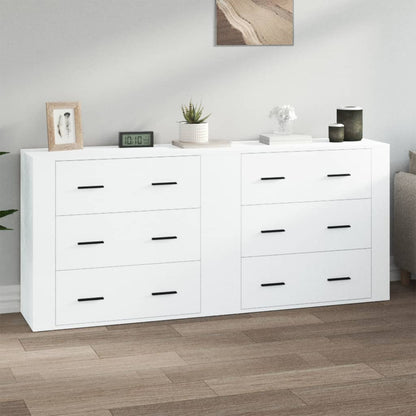 vidaXL Sideboards 2 pcs White Engineered Wood 1