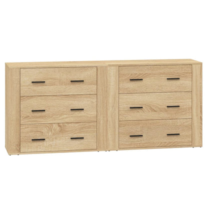 vidaXL Sideboards 2 pcs Sonoma Oak Engineered Wood 2
