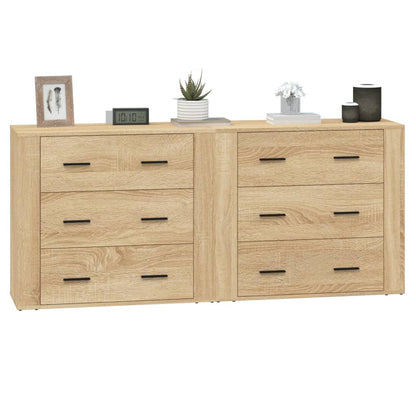 vidaXL Sideboards 2 pcs Sonoma Oak Engineered Wood 6