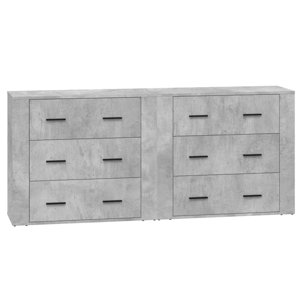 vidaXL Sideboards 2 pcs Concrete Grey Engineered Wood 2