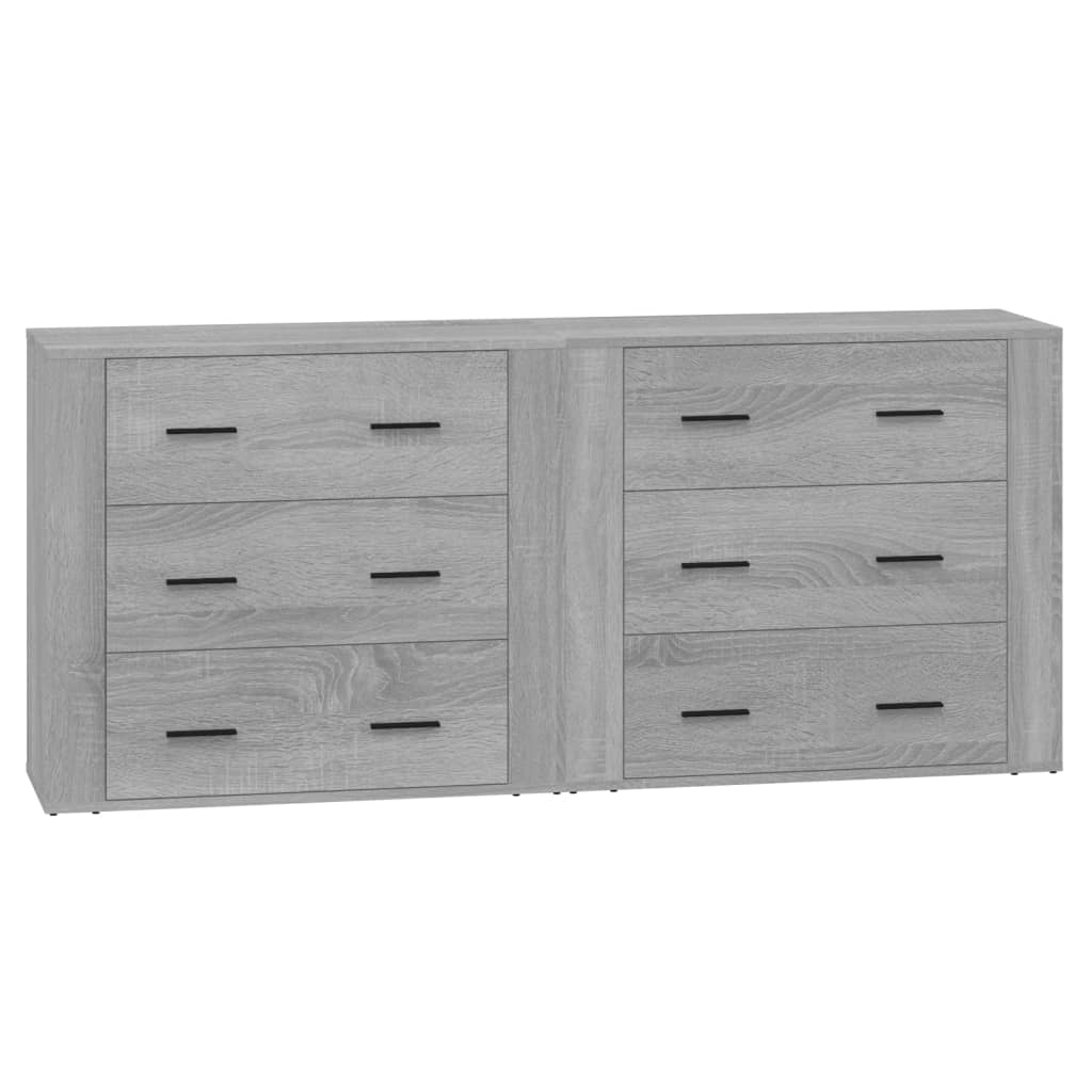 vidaXL Sideboards 2 pcs Grey Sonoma Engineered Wood 2