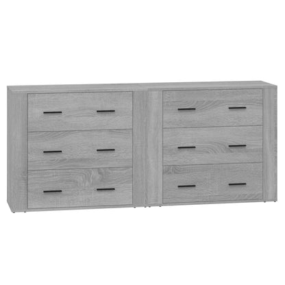 vidaXL Sideboards 2 pcs Grey Sonoma Engineered Wood 2