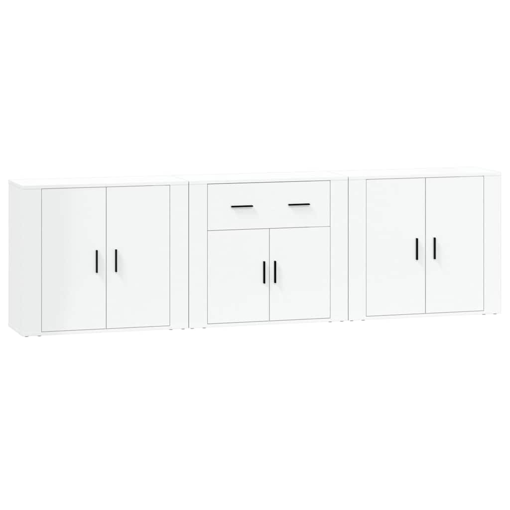 vidaXL Sideboards 3 pcs White Engineered Wood 2