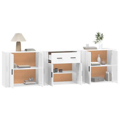 vidaXL Sideboards 3 pcs White Engineered Wood 4
