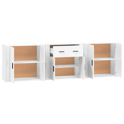 vidaXL Sideboards 3 pcs White Engineered Wood 5