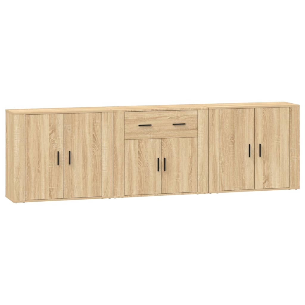 vidaXL Sideboards 3 pcs Sonoma Oak Engineered Wood 2