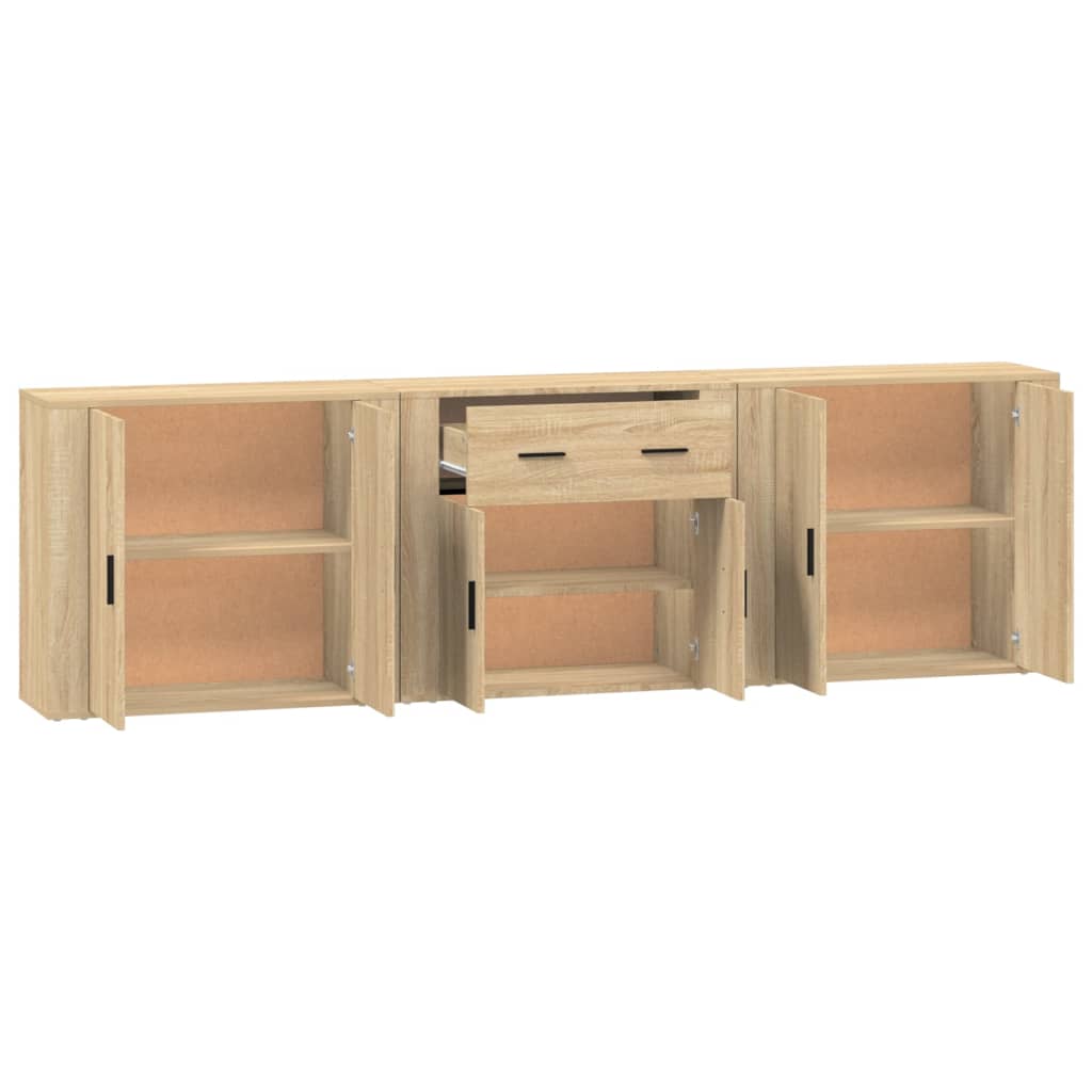 vidaXL Sideboards 3 pcs Sonoma Oak Engineered Wood 5