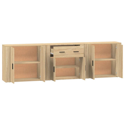 vidaXL Sideboards 3 pcs Sonoma Oak Engineered Wood 5