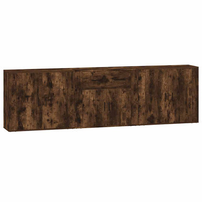 Sideboards 3 pcs Engineered Wood Smoked oak