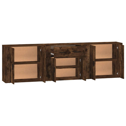 vidaXL Sideboards 3 pcs Smoked Oak Engineered Wood 4