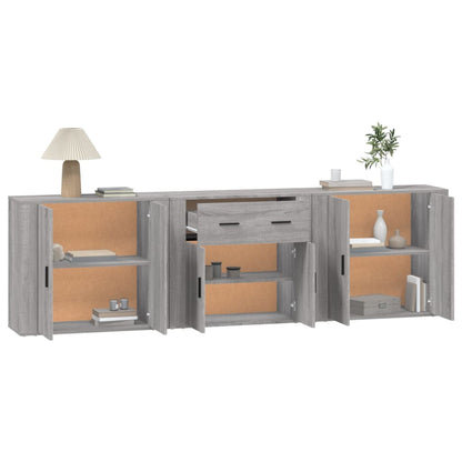 vidaXL Sideboards 3 pcs Grey Sonoma Engineered Wood 4