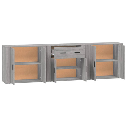 vidaXL Sideboards 3 pcs Grey Sonoma Engineered Wood 5