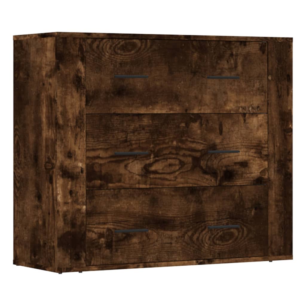 Sideboards 3 pcs Engineered Wood Smoked oak