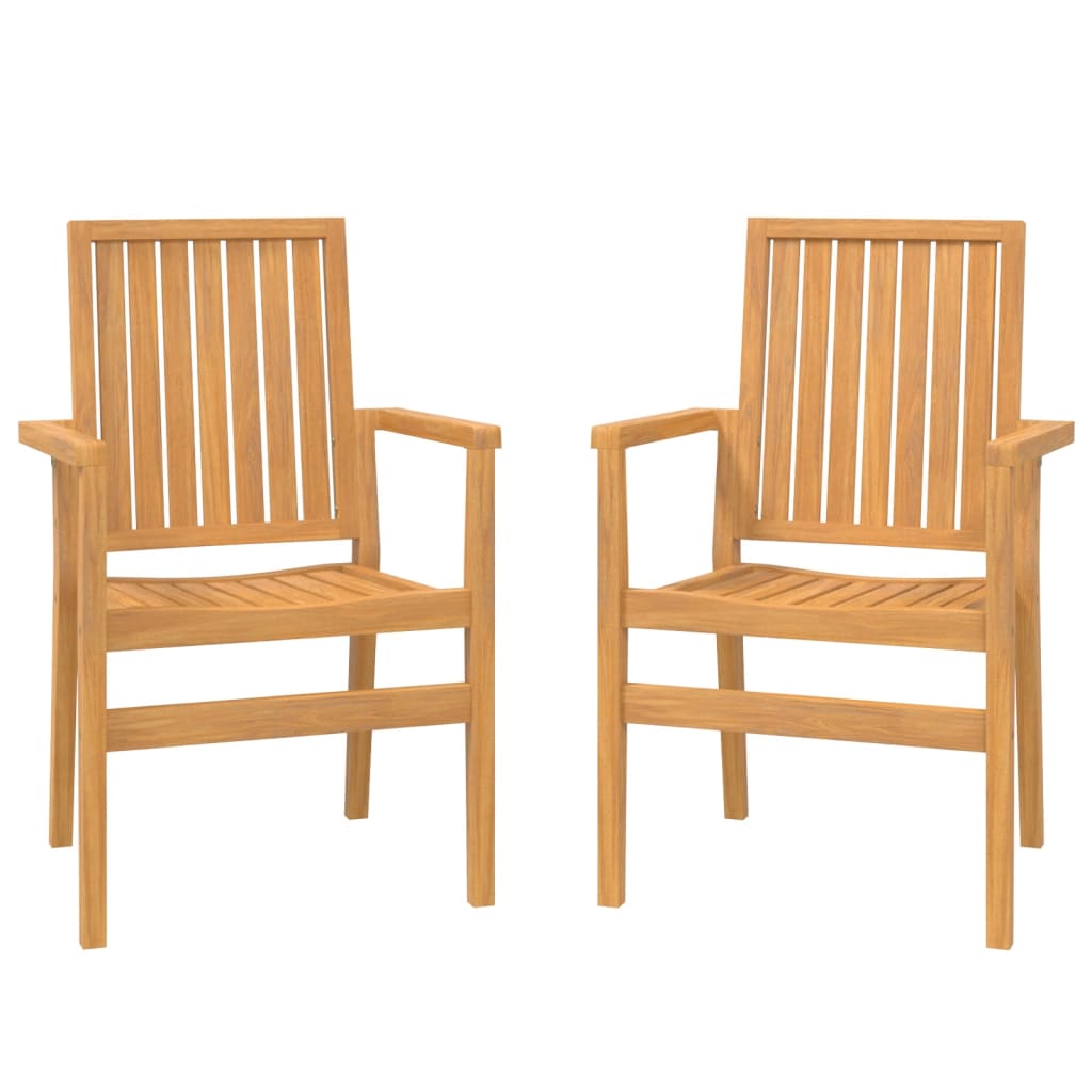 vidaXL Stackable Garden Chairs 2 pcs 56.5x57.5x91 cm Solid Wood Teak 2