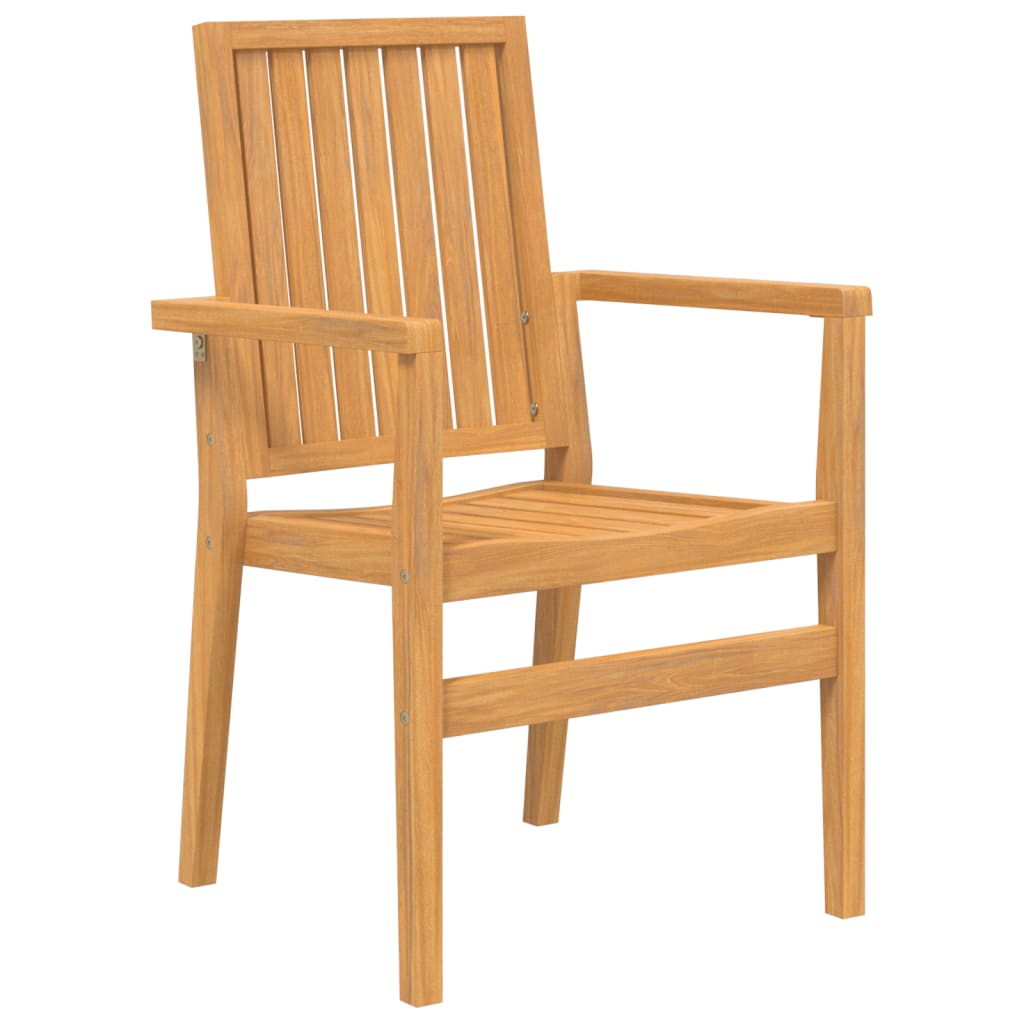 vidaXL Stackable Garden Chairs 2 pcs 56.5x57.5x91 cm Solid Wood Teak 3