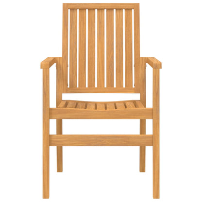 vidaXL Stackable Garden Chairs 2 pcs 56.5x57.5x91 cm Solid Wood Teak 4