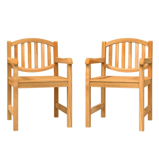 vidaXL Garden Chairs 2 pcs 58x59x88 cm Solid Wood Teak 2